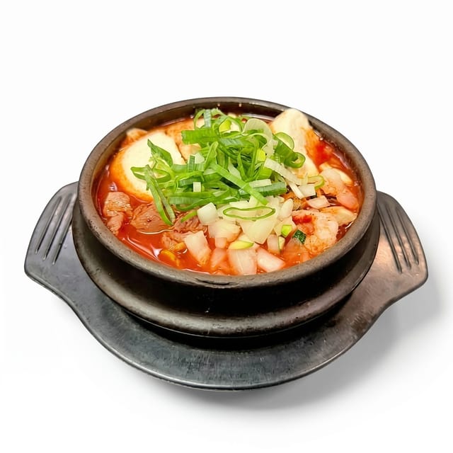 Intestine Sundubu Jjigae / 곱창 순두부찌개.